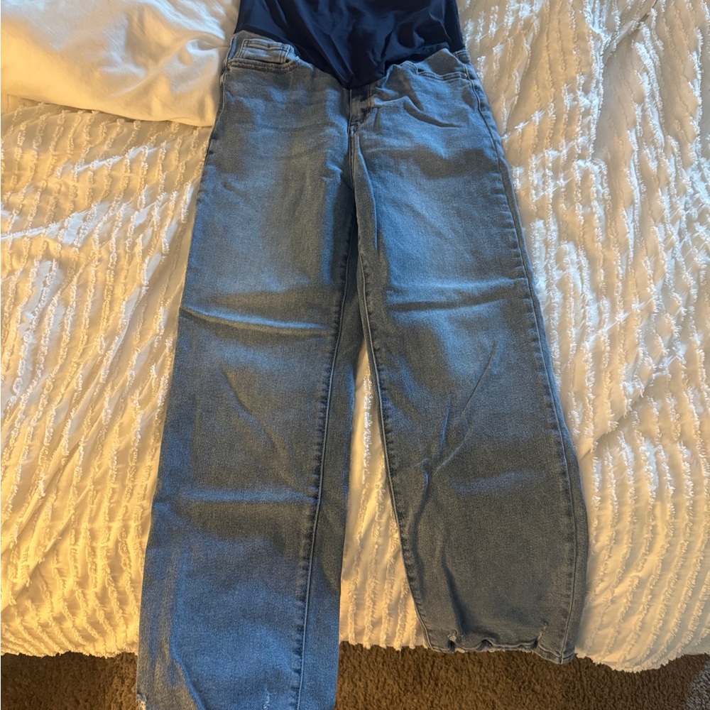 Pinkblush Light Blue Pull-On Full Belly Panel Denim Jeans